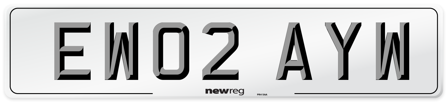 EW02 AYW Number Plate from New Reg
